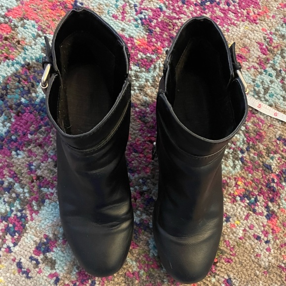 Dr. Scholl’s black leather wedge bootie with buckle detail - Picture 7 of 8